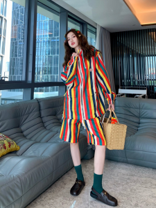 Luxury Womens Clothing Gucci Multicolor Stripes Hoodies Jacket SML A154PP580 AA161348