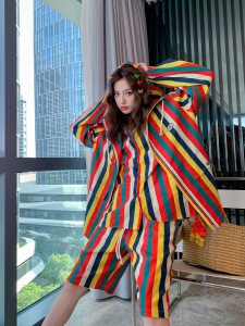 Luxury Womens Clothing Gucci Multicolor Stripes Hoodies Jacket SML A154PP580 AA161348