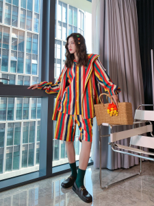 Luxury Womens Clothing Gucci Multicolor Stripes Hoodies Jacket SML A154PP580 AA161348