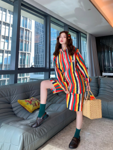 Luxury Womens Clothing Gucci Multicolor Stripes Hoodies Jacket SML A154PP580 AA161348