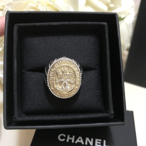 Chanel Ring Chanel Crystal CC Silver Rings 