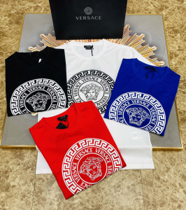 Luxury Mens Clothing Versace Medusa Black Cotton T Shirt S To XXXL A227PP180 AA161514
