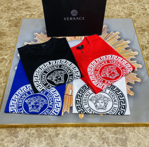 Luxury Mens Clothing Versace Medusa Black Cotton T Shirt S To XXXL A227PP180 AA161514