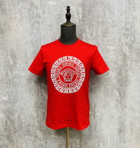 Versace Medusa Red Cotton T Shirt 