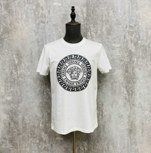 Versace Medusa White Cotton T Shirt 