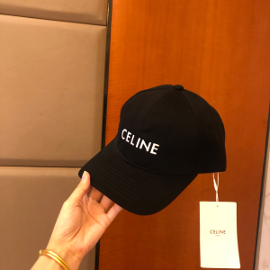 Celine Baseball Cap Hat Black Cotton 