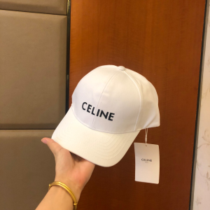 Celine Baseball Cap Hat White Cotton 
