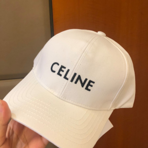 Luxury Womens Hats Celine Baseball Cap Hat in White Cotton A144PP80 AA161429