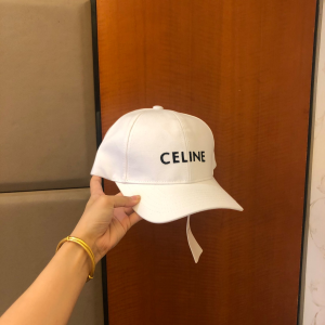 Luxury Womens Hats Celine Baseball Cap Hat in White Cotton A144PP80 AA161429