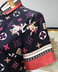 Luxury Womens Clothing Louis Vuitton Monogram Silk Black Dress SML A40PP980 AA161593