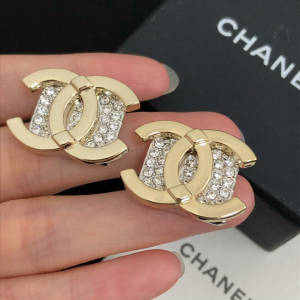 Chanel Earrings Chanel Gold CC Diamonds Earrings 