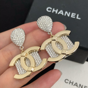 Chanel Earrings Chanel Gold CC Diamonds Earrings 