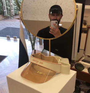 Luxury Womens Hat Dior Diorclub V1U Visor in Black A144PP280 AA161944