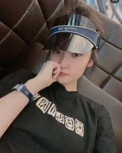 Luxury Womens Hat Dior Diorclub V1U Visor in Blue A144PP280 AA161945