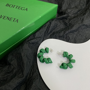 Bottega Veneta Turn Hoop Earrings Green 