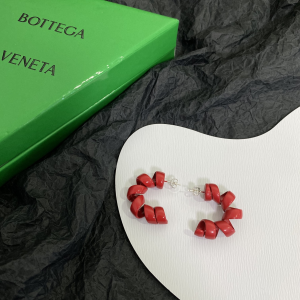 Bottega Veneta Turn Hoop Earrings Red 