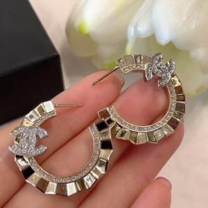 Chanel Earrings Chanel Crystal Open Cut Earrings 