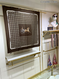 Celine Triomphe Silk Scarf Brown 