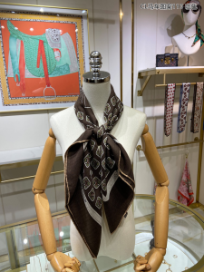 Luxury Womens Scarf Celine Triomphe Silk Scarf in Brown 110x110CM A151PP260 AA161971