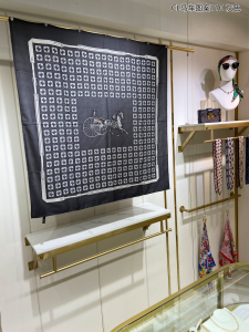 Celine Triomphe Silk Scarf Gray 