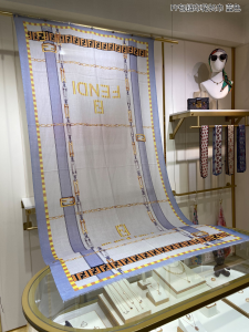 Fendi Blue Silk Scarf 