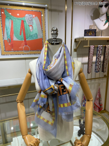 Luxury Womens Scarf Fendi Blue Silk Scarf 110x200CM A151PP260 AA161976