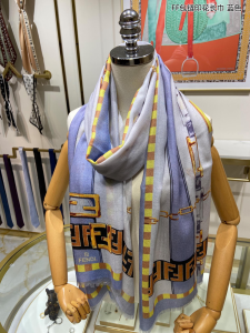 Luxury Womens Scarf Fendi Blue Silk Scarf 110x200CM A151PP260 AA161976