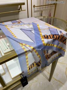Luxury Womens Scarf Fendi Blue Silk Scarf 110x200CM A151PP260 AA161976