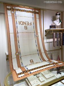 Fendi White Silk Scarf 