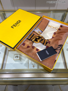 Luxury Womens Scarf Fendi White Silk Scarf 110x200CM A151PP260 AA161974