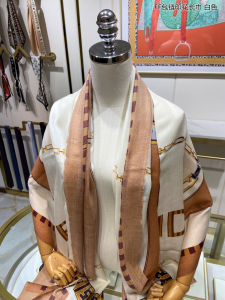 Luxury Womens Scarf Fendi White Silk Scarf 110x200CM A151PP260 AA161974