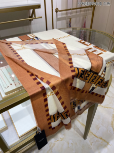Luxury Womens Scarf Fendi White Silk Scarf 110x200CM A151PP260 AA161974