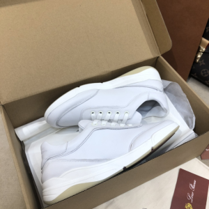 Luxury Womens Shoes Loro Piana Play White Leather Sneaker 35 To 40 A151PP520 AA162004