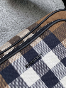 Luxury Mens Handbags Burberry Check Cotton Crossbody Bag 22x8x14CM A197PP480 AA162304
