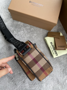 Luxury Mens Handbags Burberry Check Cotton Crossbody Bag 22x8x14CM A197PP480 AA162304