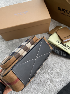 Luxury Mens Handbags Burberry Check Cotton Crossbody Bag 22x8x14CM A197PP480 AA162304