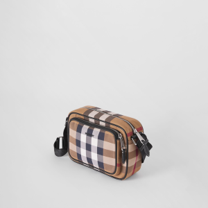 Luxury Mens Handbags Burberry Check Cotton Crossbody Bag 22x8x14CM A197PP480 AA162304