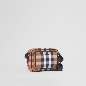 Luxury Mens Handbags Burberry Check Cotton Crossbody Bag 22x8x14CM A197PP480 AA162304