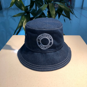 Luxury Womens Hats Burberry Denim Blue Cotton Bucket Cap Hat A190PP90 AA162280