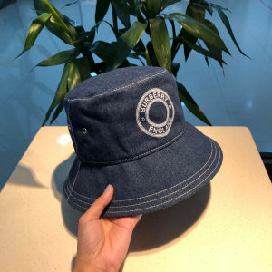 Luxury Womens Hats Burberry Denim Blue Cotton Bucket Cap Hat A190PP90 AA162280