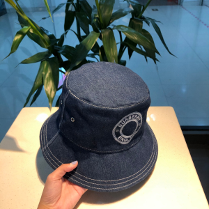 Luxury Womens Hats Burberry Denim Blue Cotton Bucket Cap Hat A190PP90 AA162280