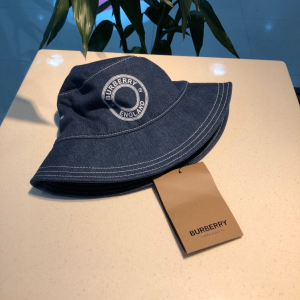 Luxury Womens Hats Burberry Denim Blue Cotton Bucket Cap Hat A190PP90 AA162280