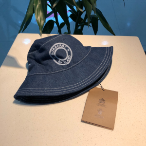 Luxury Womens Hats Burberry Denim Blue Cotton Bucket Cap Hat A190PP90 AA162280