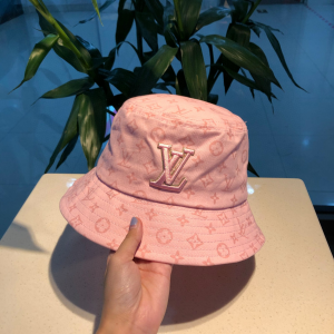 Louis Vuitton LV Pink Monogram Cotton Bucket Cap Hat 