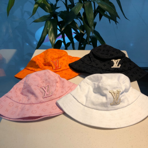 Luxury Womens Hats Louis Vuitton LV White Cotton Bucket Cap Hat A190PP90 AA162276