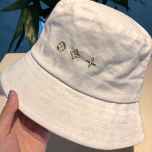 Luxury Womens Hats Louis Vuitton LV White Cotton Bucket Cap Hat A190PP90 AA162276