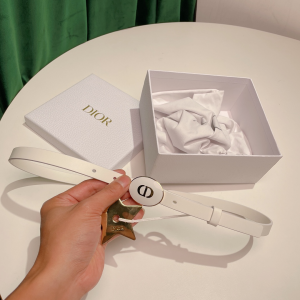 Dior Teddy D Belt White Smooth Calfskin 15MM 
