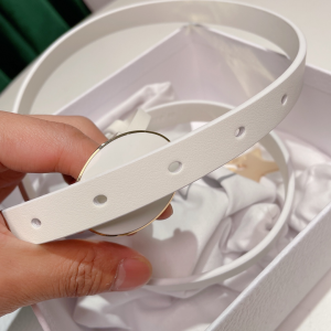 Luxury Womens Belts Dior Teddy D Belt in White Smooth Calfskin 15MM A28PP240 AA162490