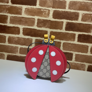 Gucci Shoulder Gucci Childrens Ladybug Shaped Shoulder Handbag Red GG Supreme Canvas Gucci Shoulder Gucci Childrens Ladybug Shaped Shoulder Handbag Red GG Supreme Canvas