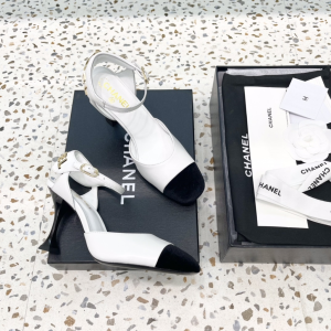 Chanel White Leather Slingback Pump 85MM 